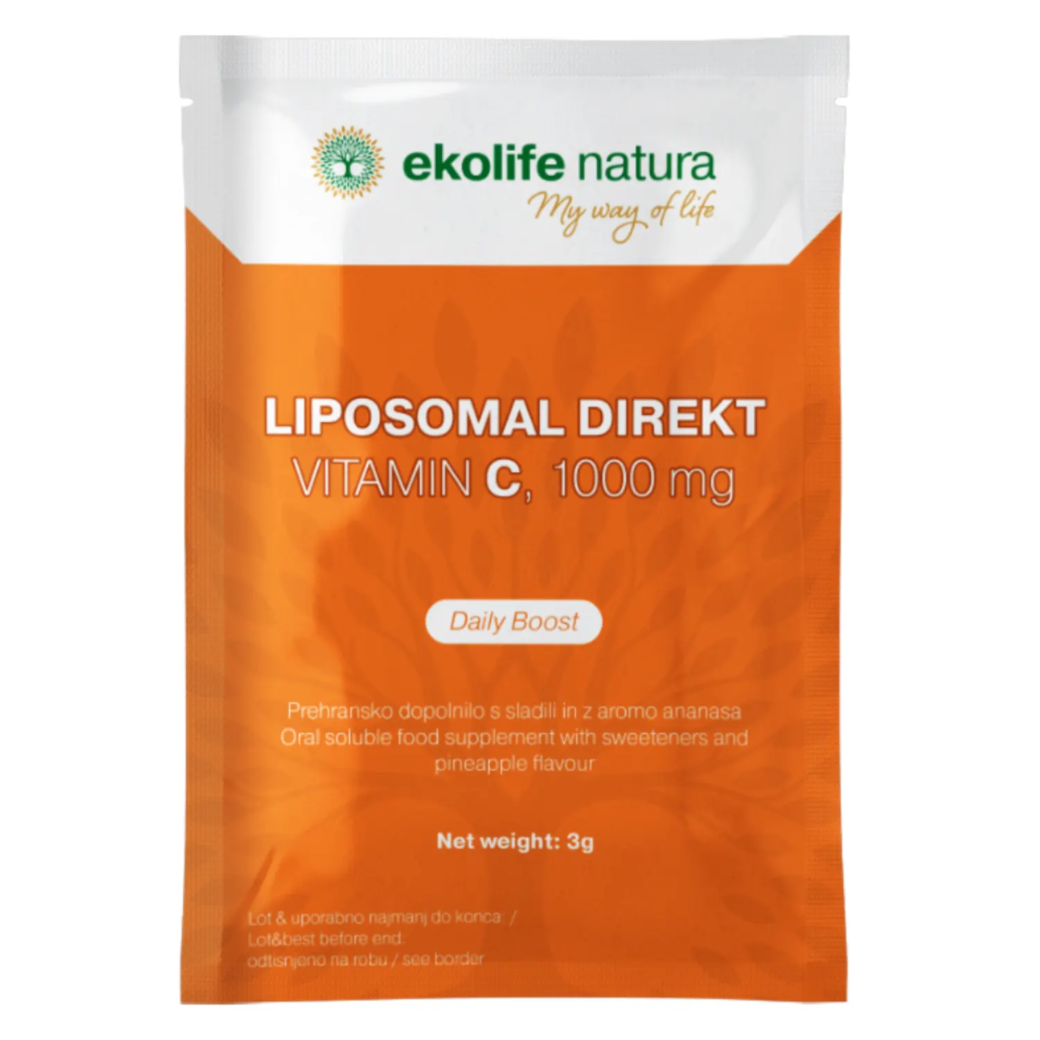 Ekolife Natura Liposomski Direkt Vitamin C 1000 mg, prašek v vrečkah (21 x 3 g)